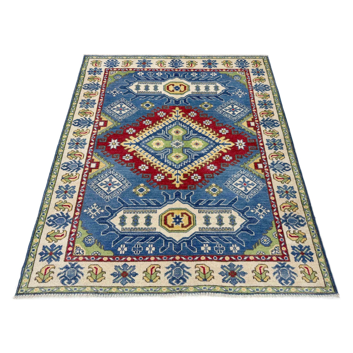 Blue Color Kazak Rug 3' 10" x 5' 10" (ft) - No. R37389