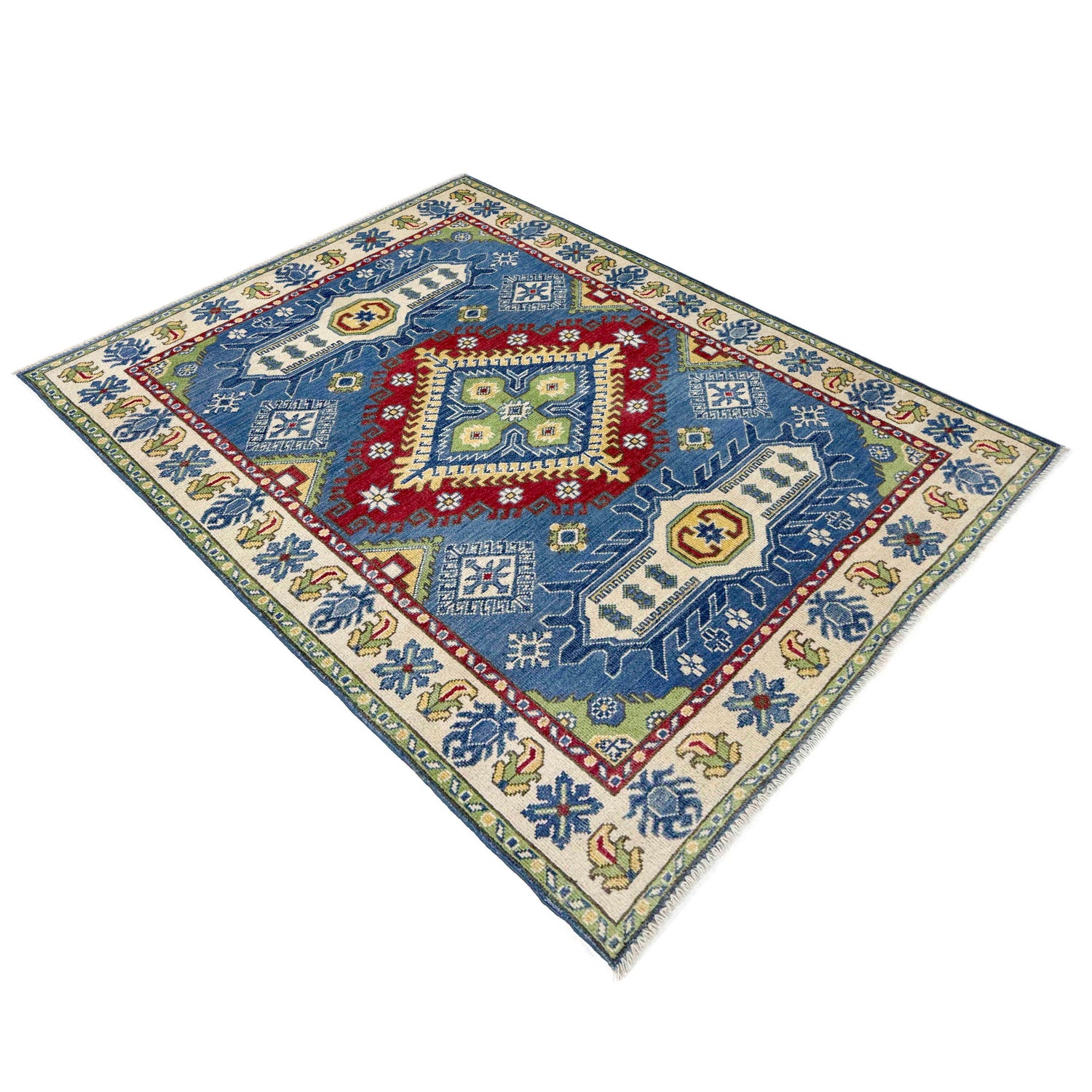Blue Color Kazak Rug 3' 10" x 5' 10" (ft) - No. R37389