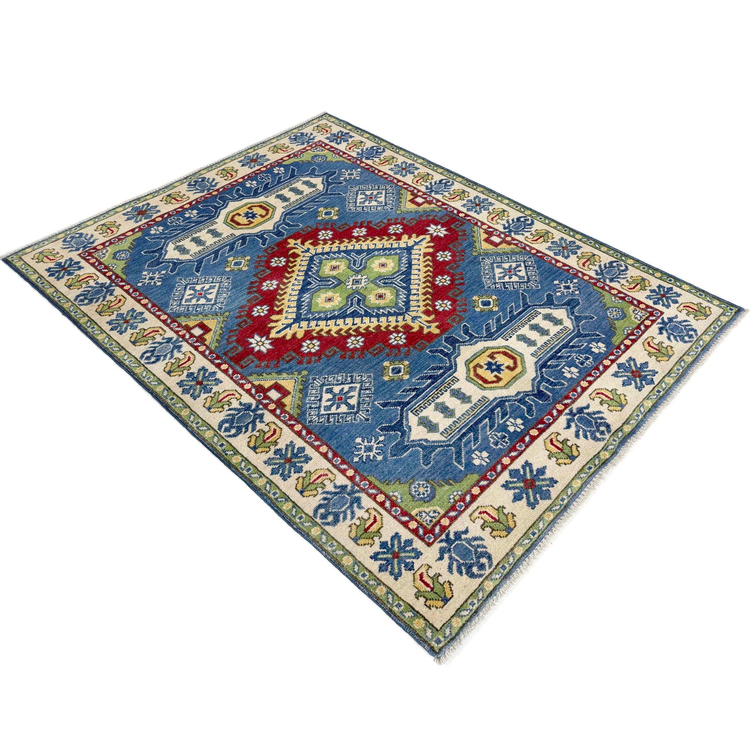 Blue Color Kazak Rug 3' 10" x 5' 10" (ft) - No. R37389