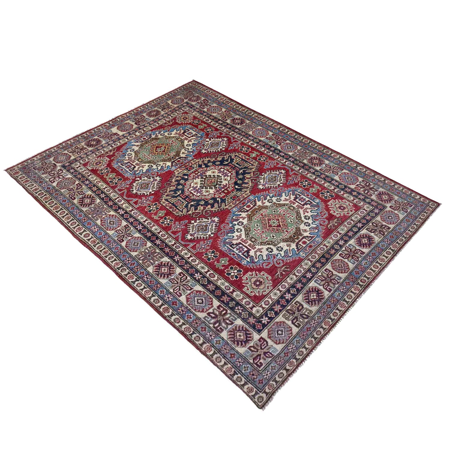 Hand Knotted Kazak Rug 4' 11" x 7' 3" (ft) - No. R37390