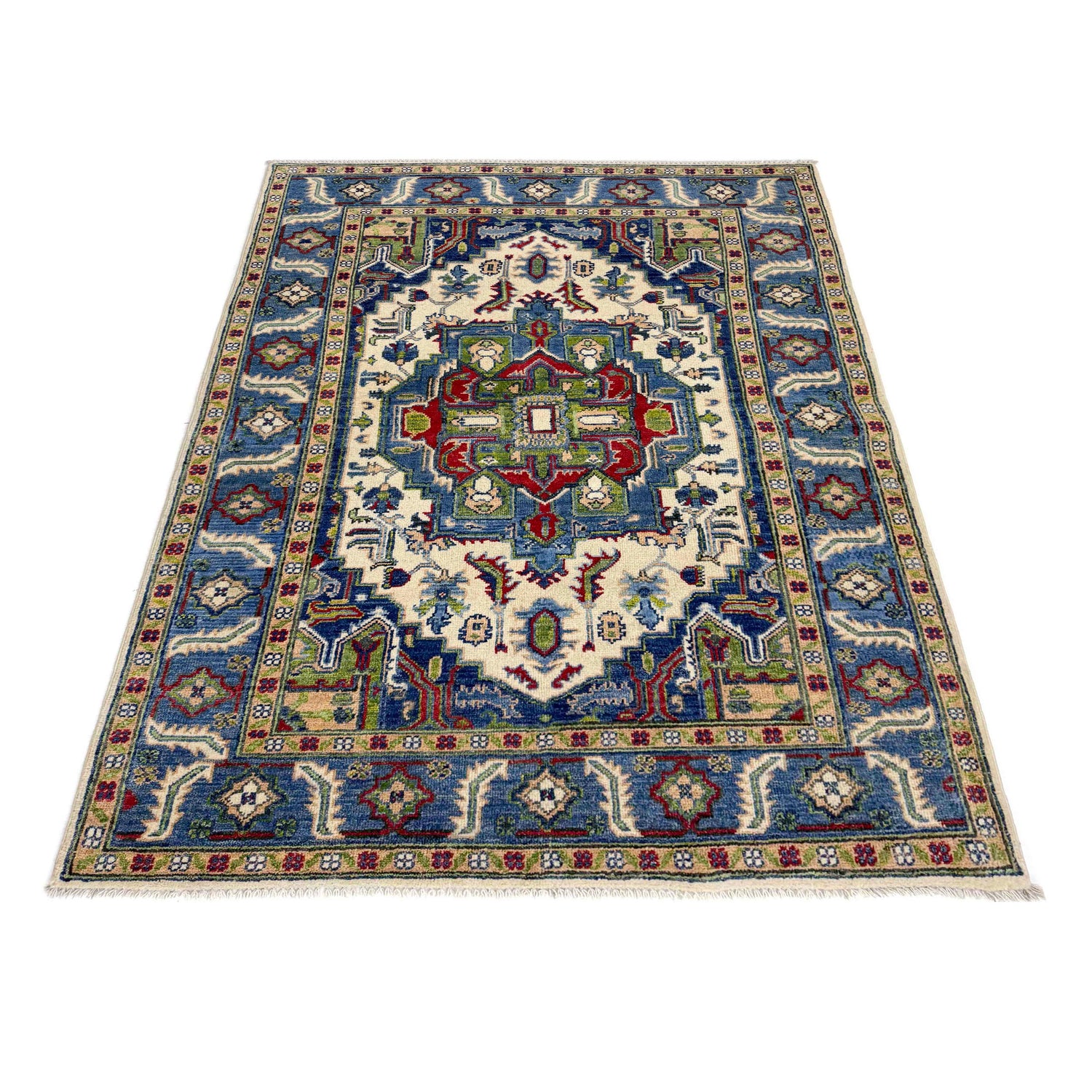 Hand Knotted Persian Design Heriz Rug 4' 0" x 5' 8" (ft) - No. R37391