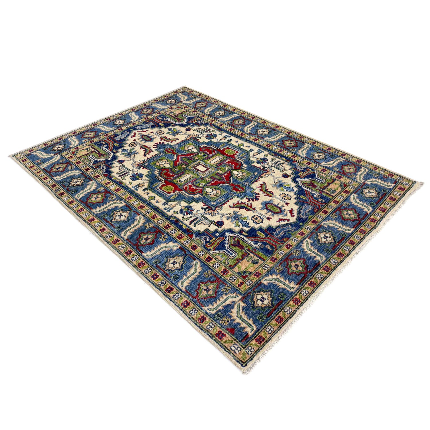 Hand Knotted Persian Design Heriz Rug 4' 0" x 5' 8" (ft) - No. R37391