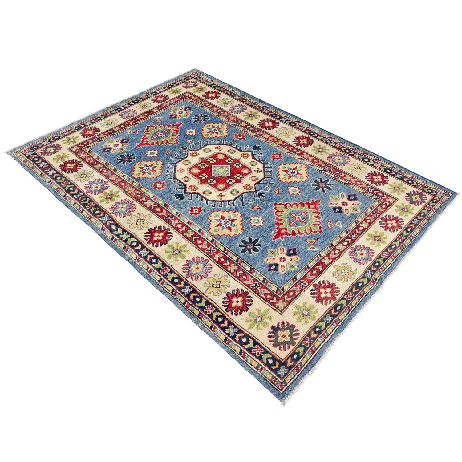 Hand Knotted Kazak Rug 3' 8" x 5' 11" (ft) - No. R37396