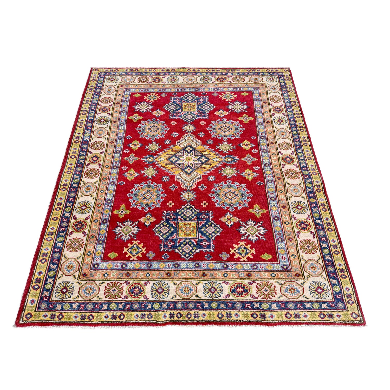 Hand Knotted Kazak Rug 4' 8" x 6' 7" (ft) - No. R37398