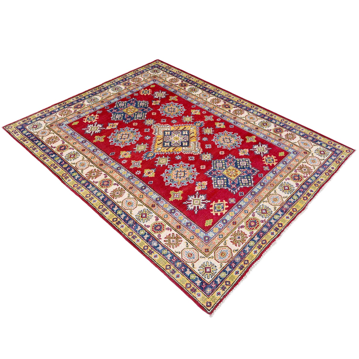Hand Knotted Kazak Rug 4' 8" x 6' 7" (ft) - No. R37398