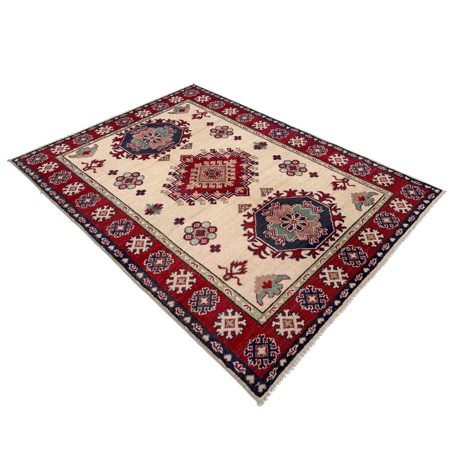 Hand Knotted Kazak Rug 3' 11" x 5' 8" (ft) - No. R37399