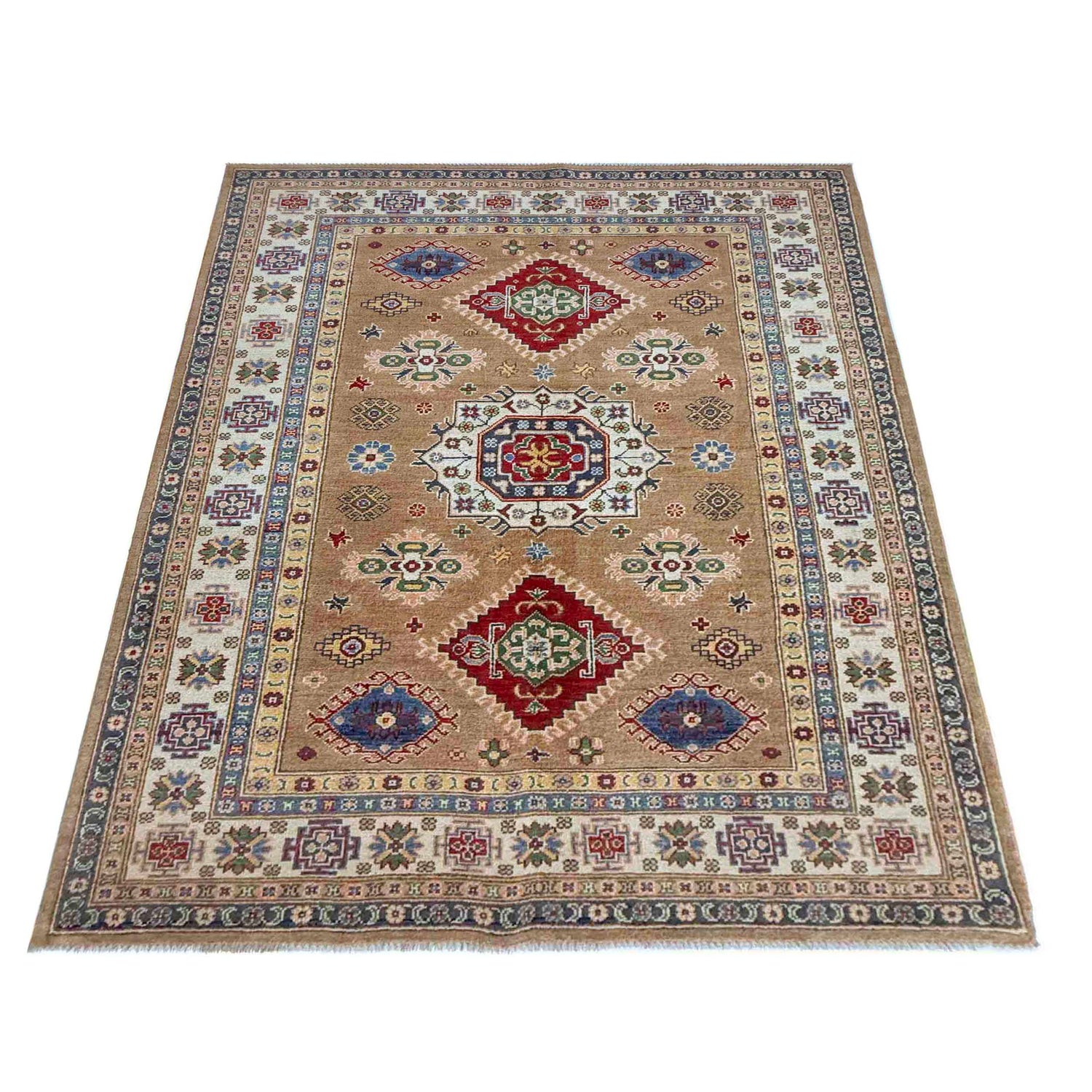 Orange Color Kazak Rug 4' 11" x 7' 1" (ft) - No. R37400