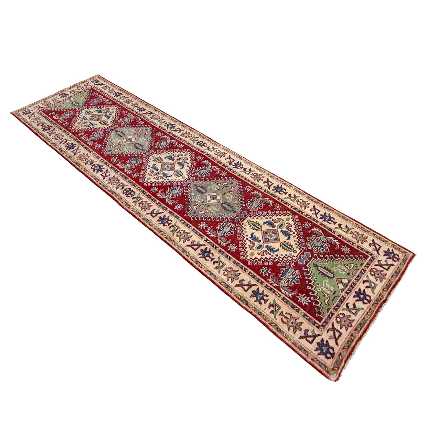 Hand Knotted Kazak Runner 2' 6" x 9' 7" (ft) - No. R37427