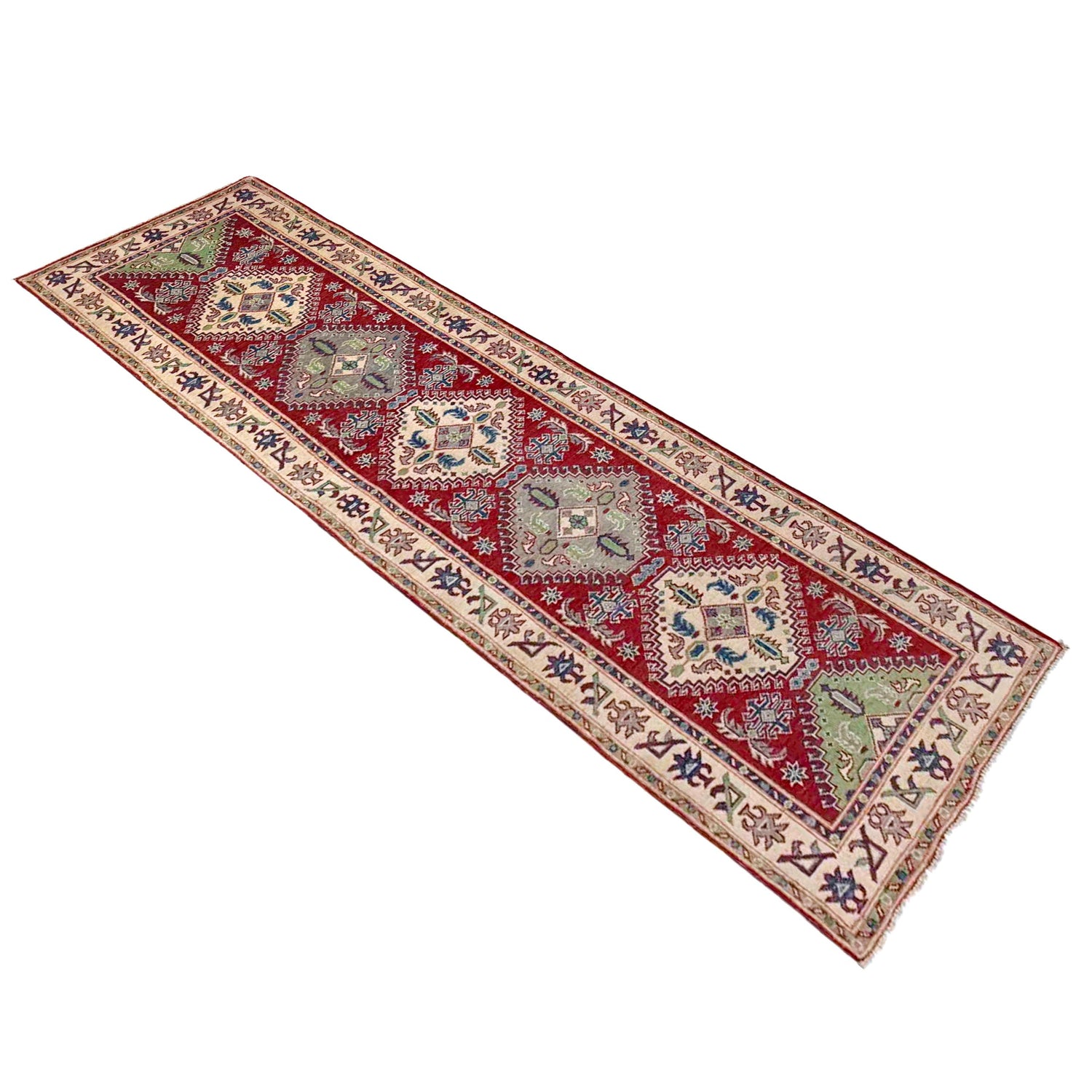 Hand Knotted Kazak Runner 2' 6" x 9' 7" (ft) - No. R37427