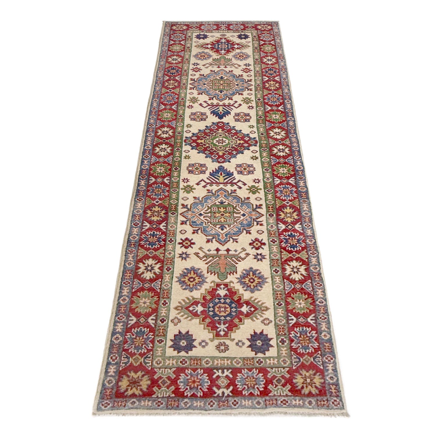 Hand Knotted Kazak Runner 2' 7" x 9' 9" (ft) - No. R37429