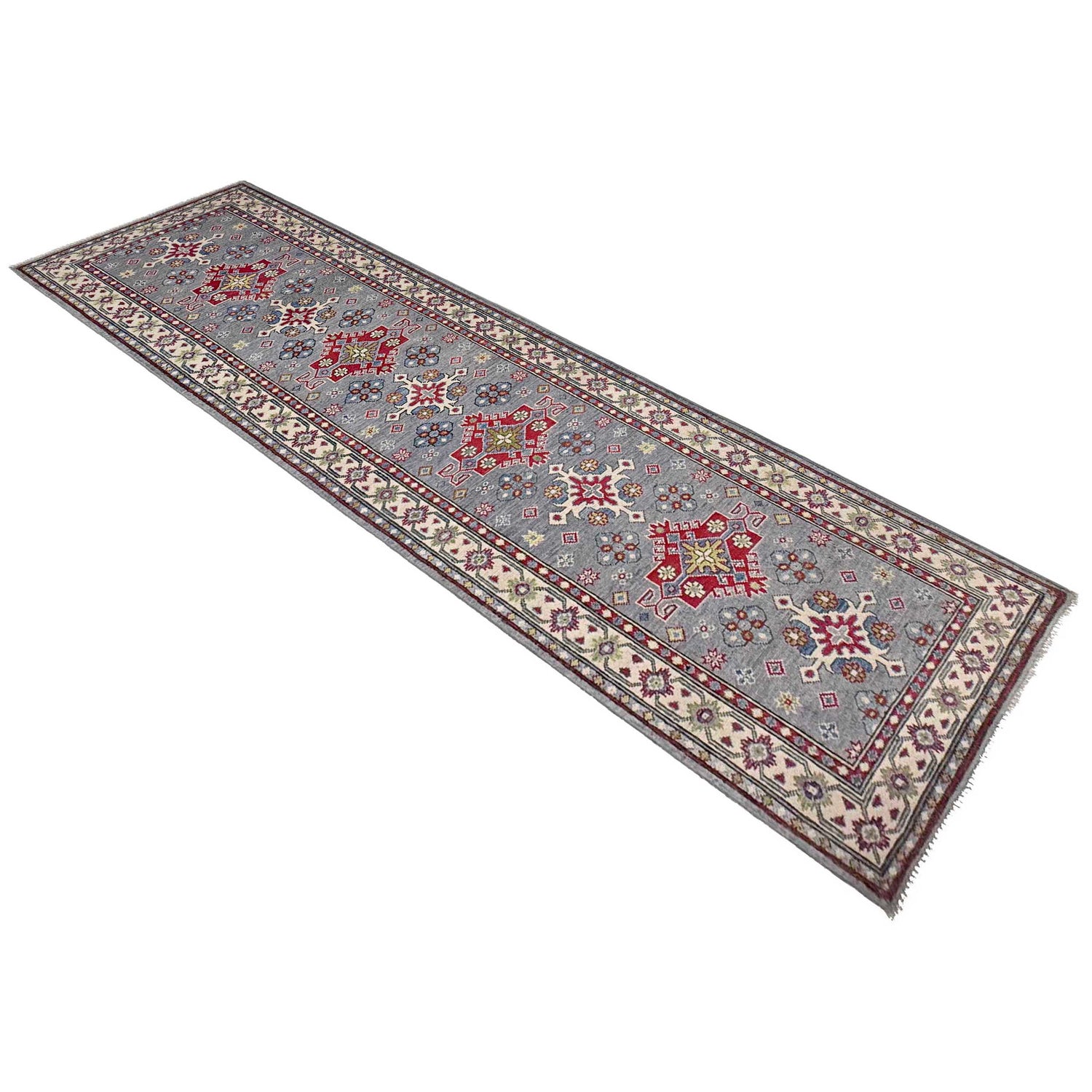 Grey Color Kazak Runner 2' 8" x 9' 6" (ft) - No. R37433