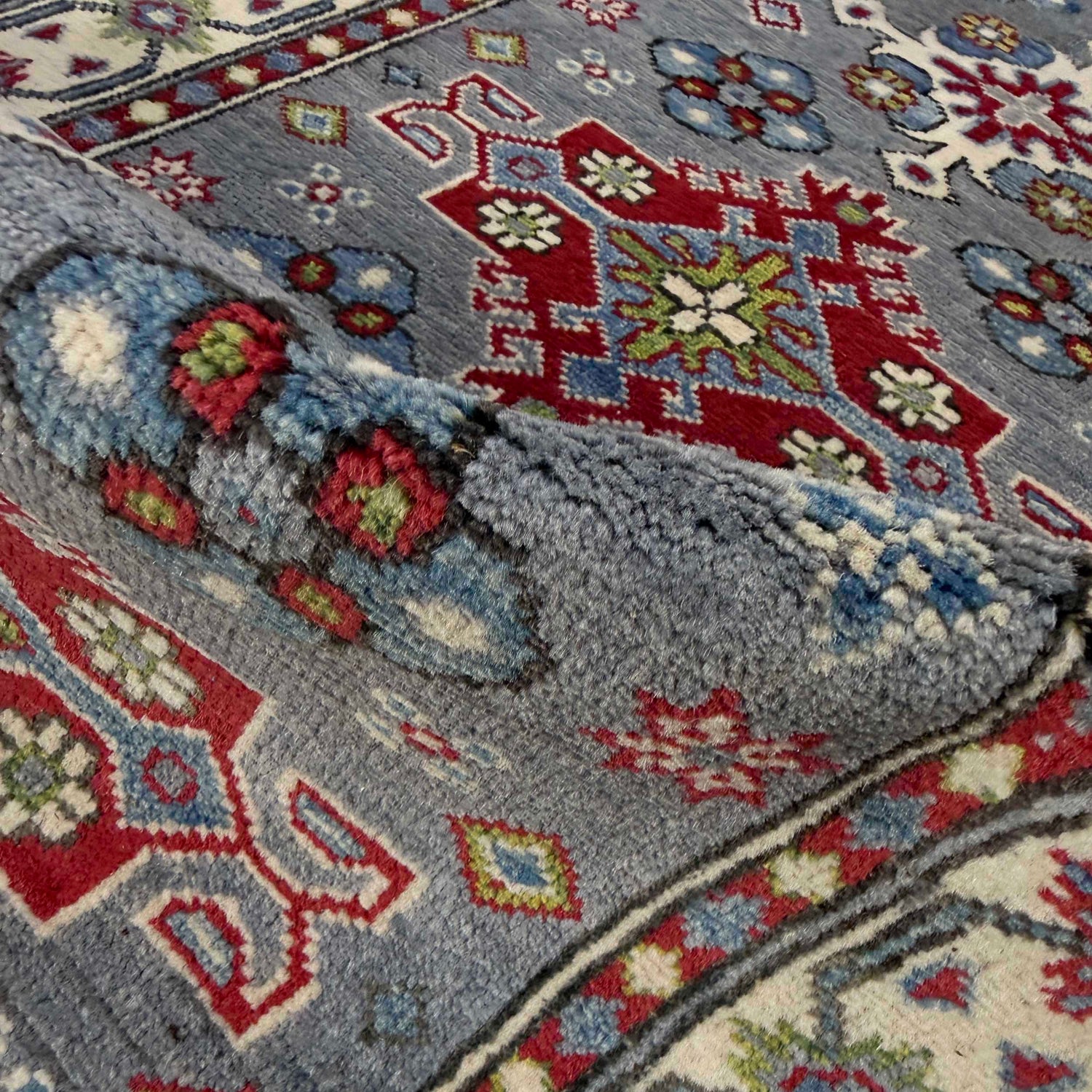 Grey Color Kazak Runner 2' 8" x 9' 6" (ft) - No. R37433
