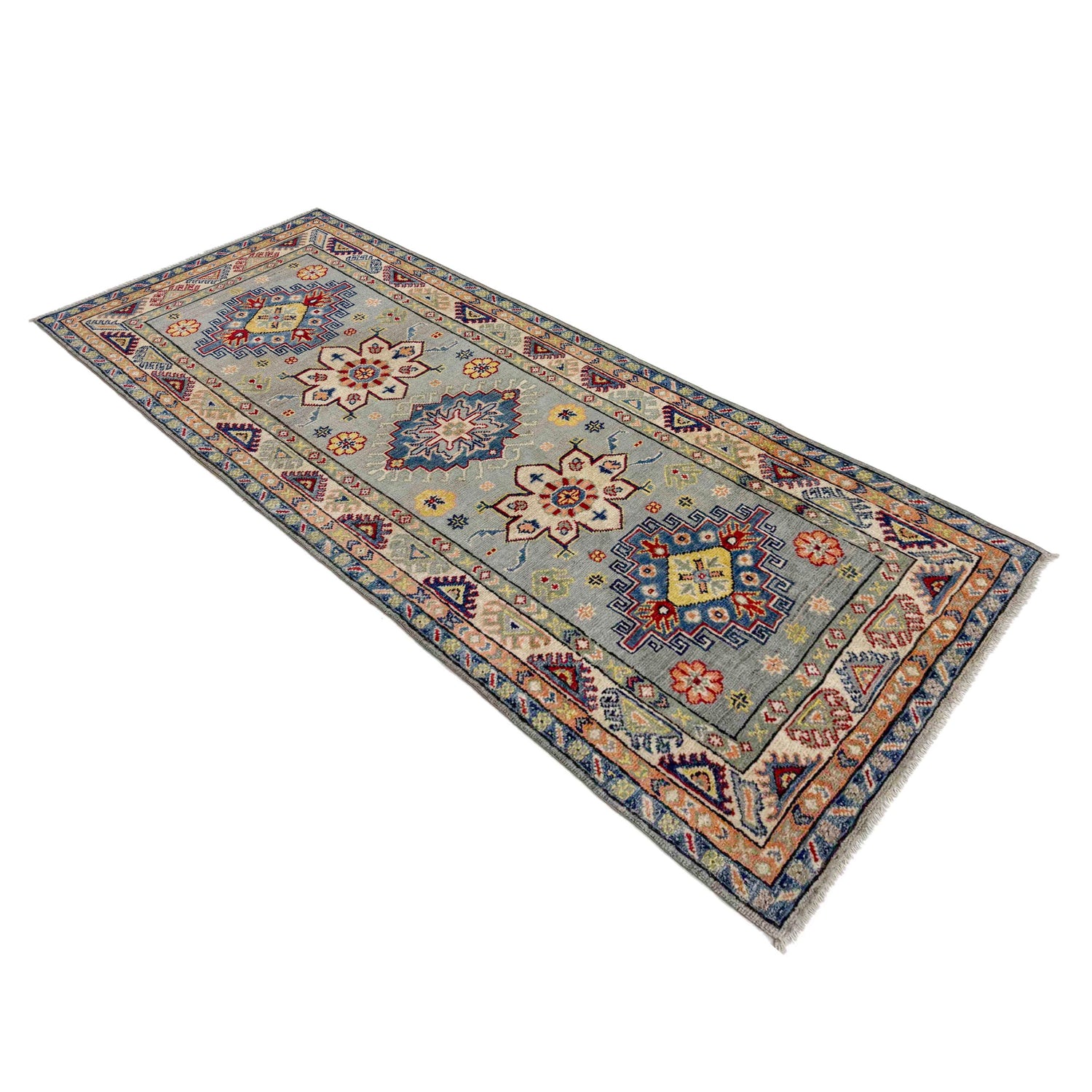 Hand Knotted Kazak Runner 2' 7" x 6' 6" (ft) - No. R37436
