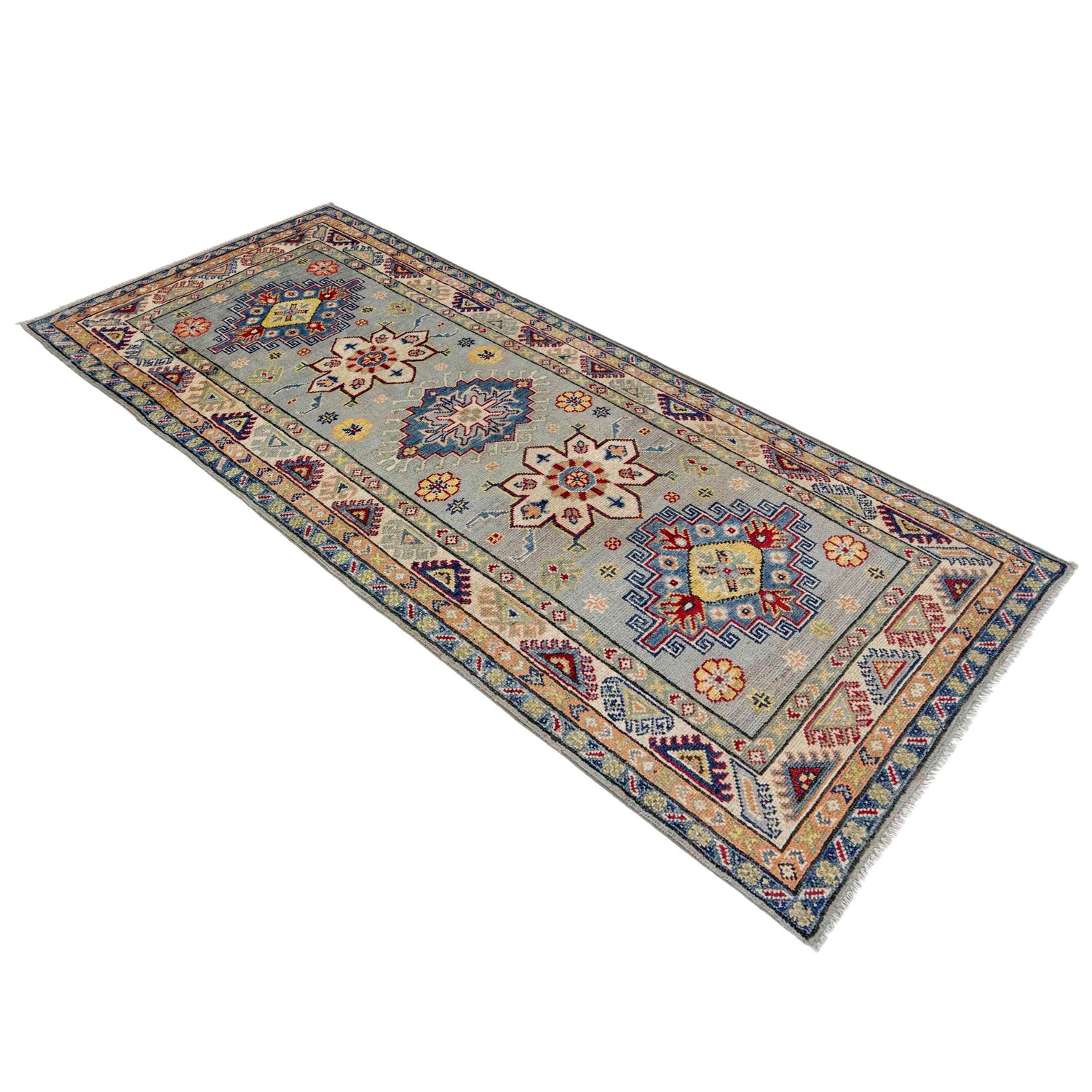Hand Knotted Kazak Runner 2' 7" x 6' 6" (ft) - No. R37436