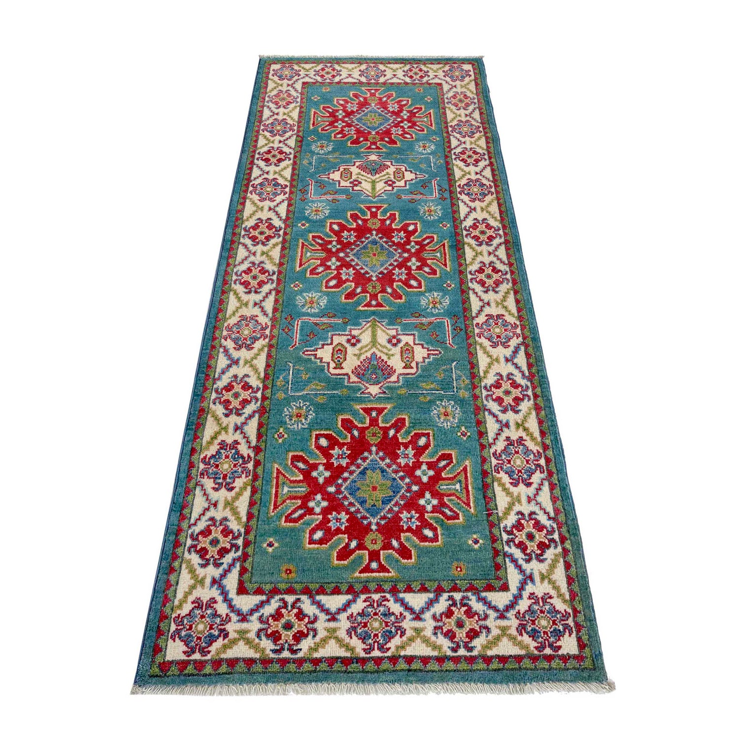 Blue Color Kazak Runner 2' 7" x 6' 2" (ft) - No. R37441