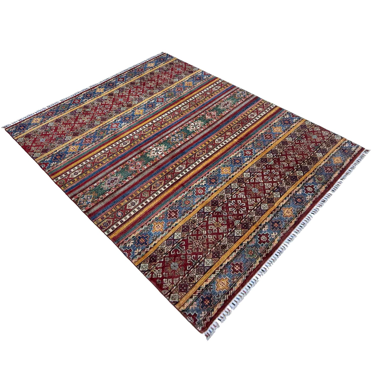 Handmade Gabbeh Qaleen Pakistan 5' 7" x 7' 11" (ft) - No. R37465