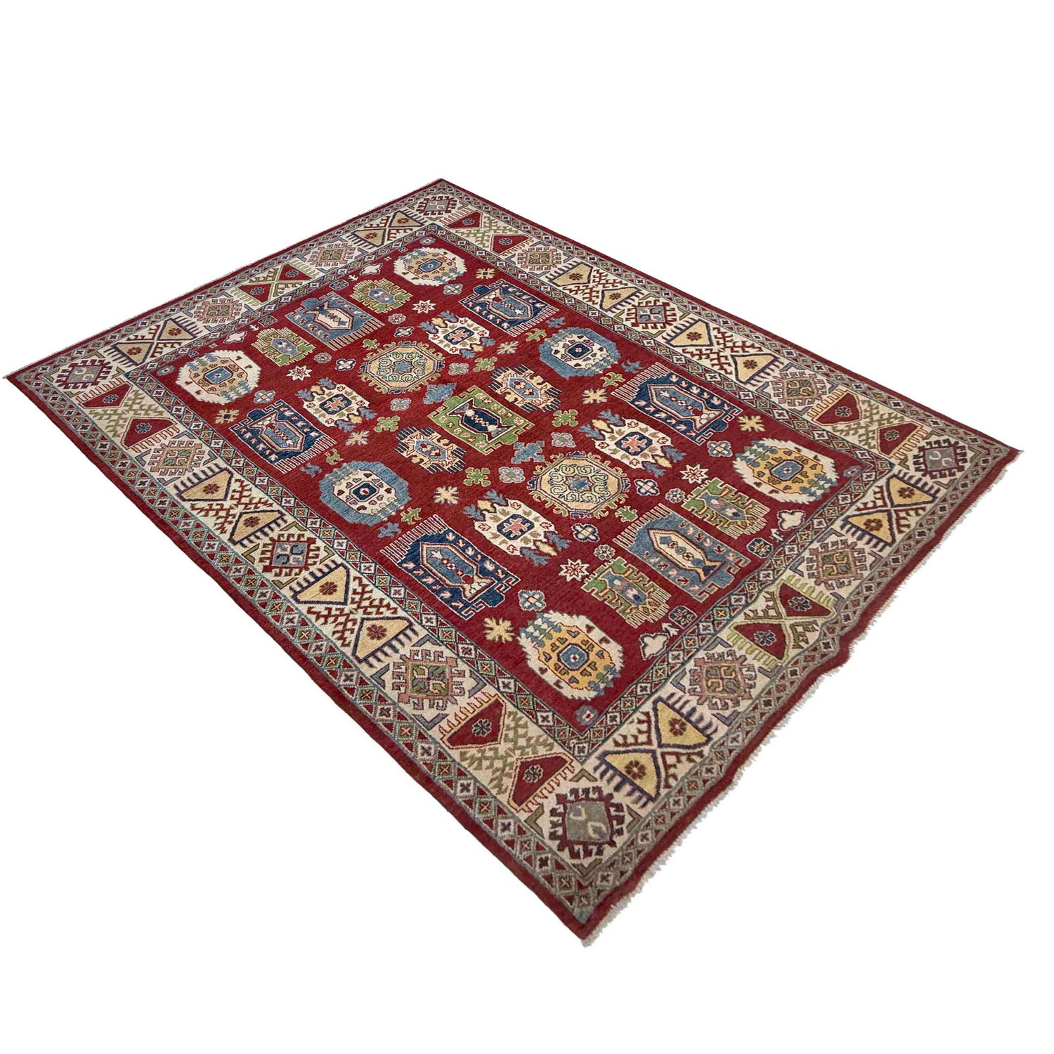Hand Knotted Kazak Rug 6' 6" x 10' 1" (ft) - No. R37469