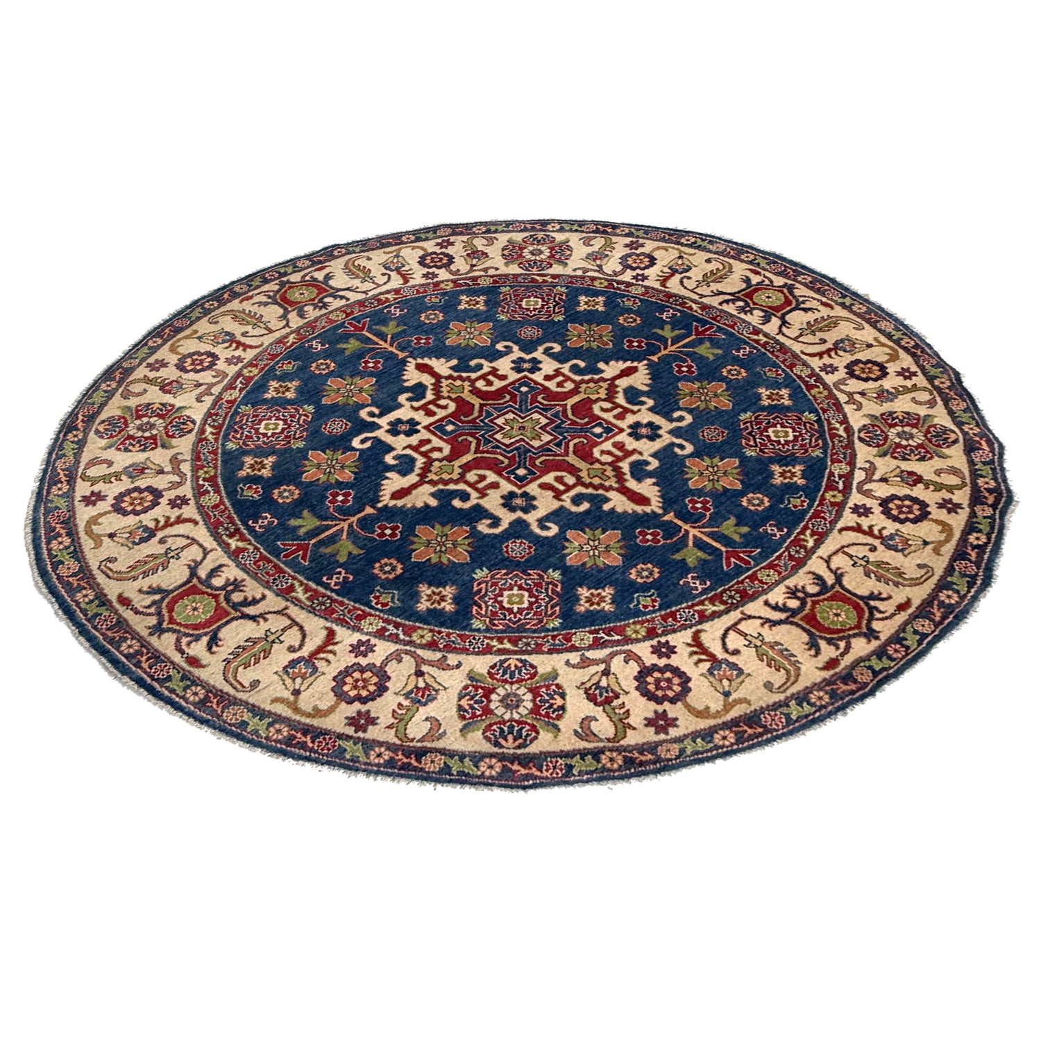 Hand Knotted Kazak Round Carpet for Home 6' 7" x 6' 7" (ft) - No. R37470