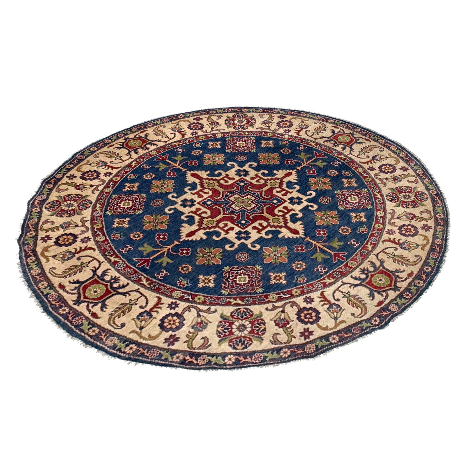 Hand Knotted Kazak Round Carpet for Home 6' 7" x 6' 7" (ft) - No. R37470