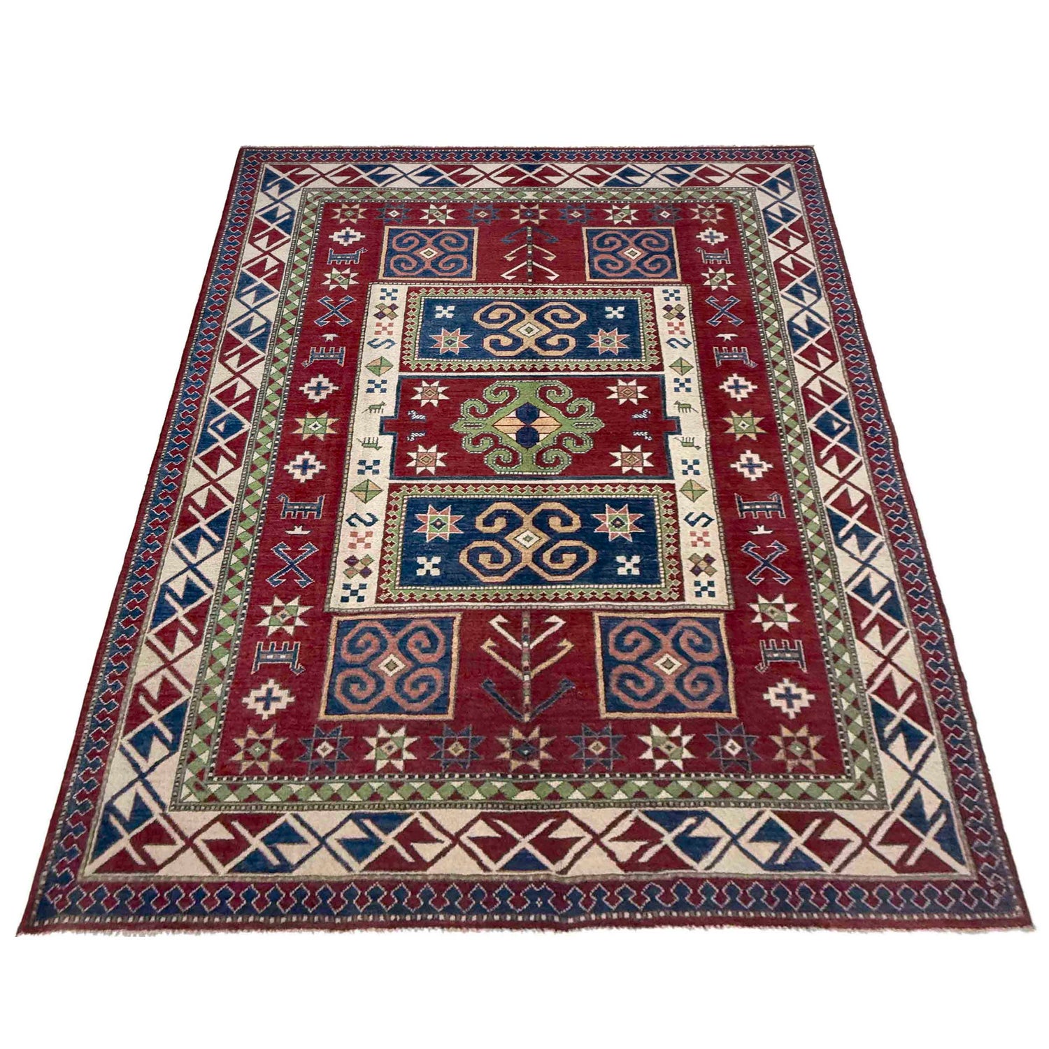 Oriental Kazak Rug 6' 4" x 9' 7" (ft) - No. R37472