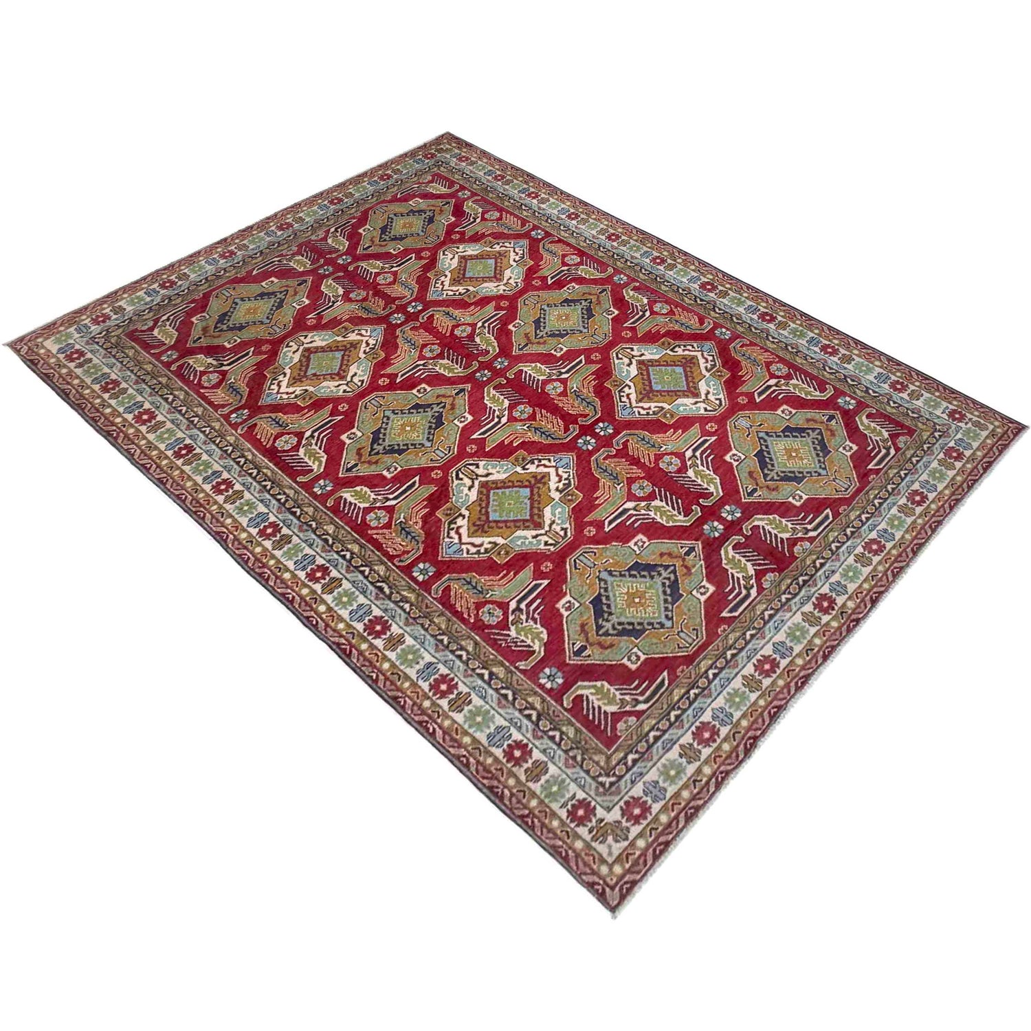 Red Color Kazak Rug 6' 4" x 9' 7" (ft) - No. R37473