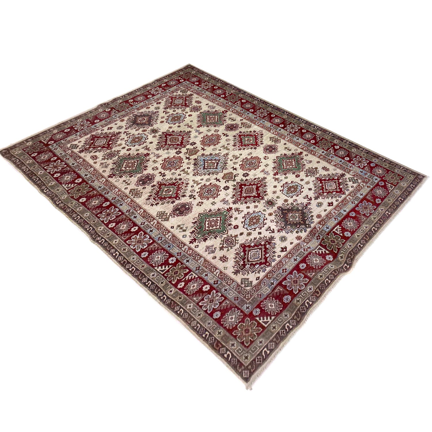 Ivory Color Kazak Rug 6' 7" x 9' 5" (ft) - No. R37474