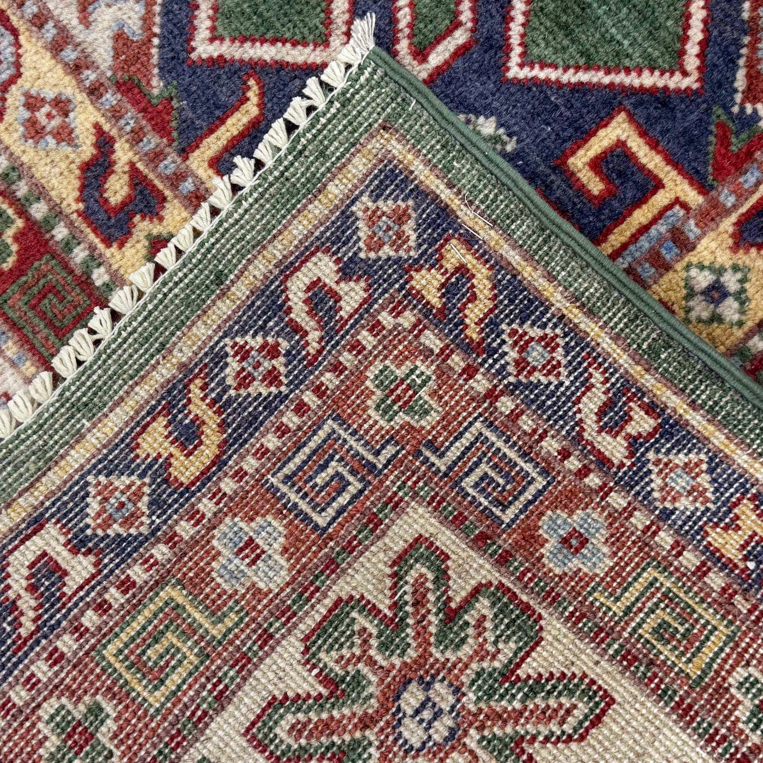 Hand Knotted Kazak Rug 6' 6" x 9' 9" (ft) - No. R37476