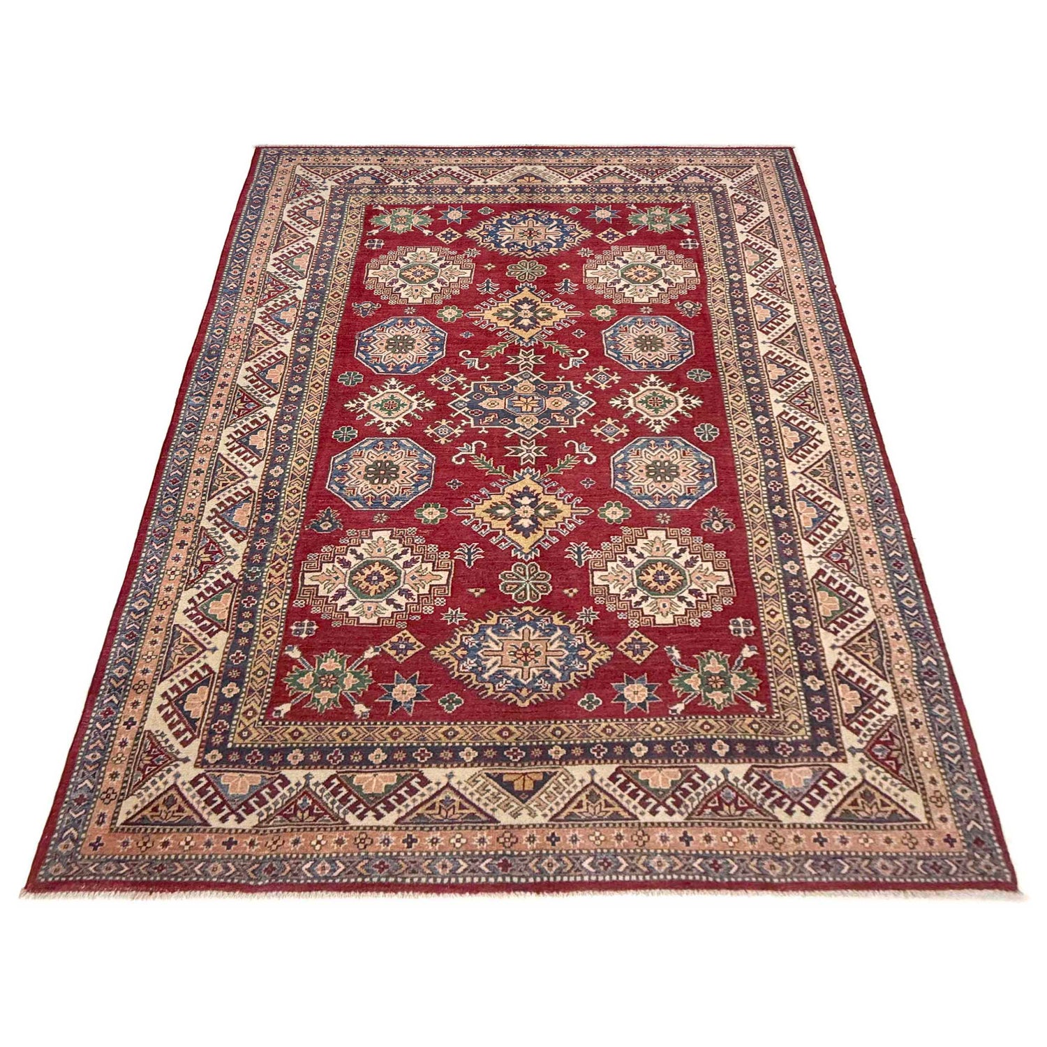 Hand Knotted Kazak Rug 6' 4" x 9' 11" (ft) - No. R37477