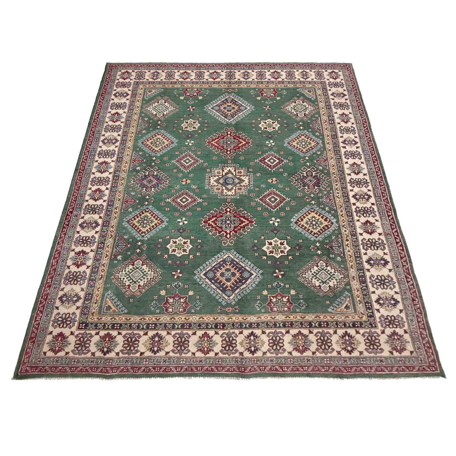 Green Color Kazak Rug 6' 9" x 10' 0" (ft) - No. R37479