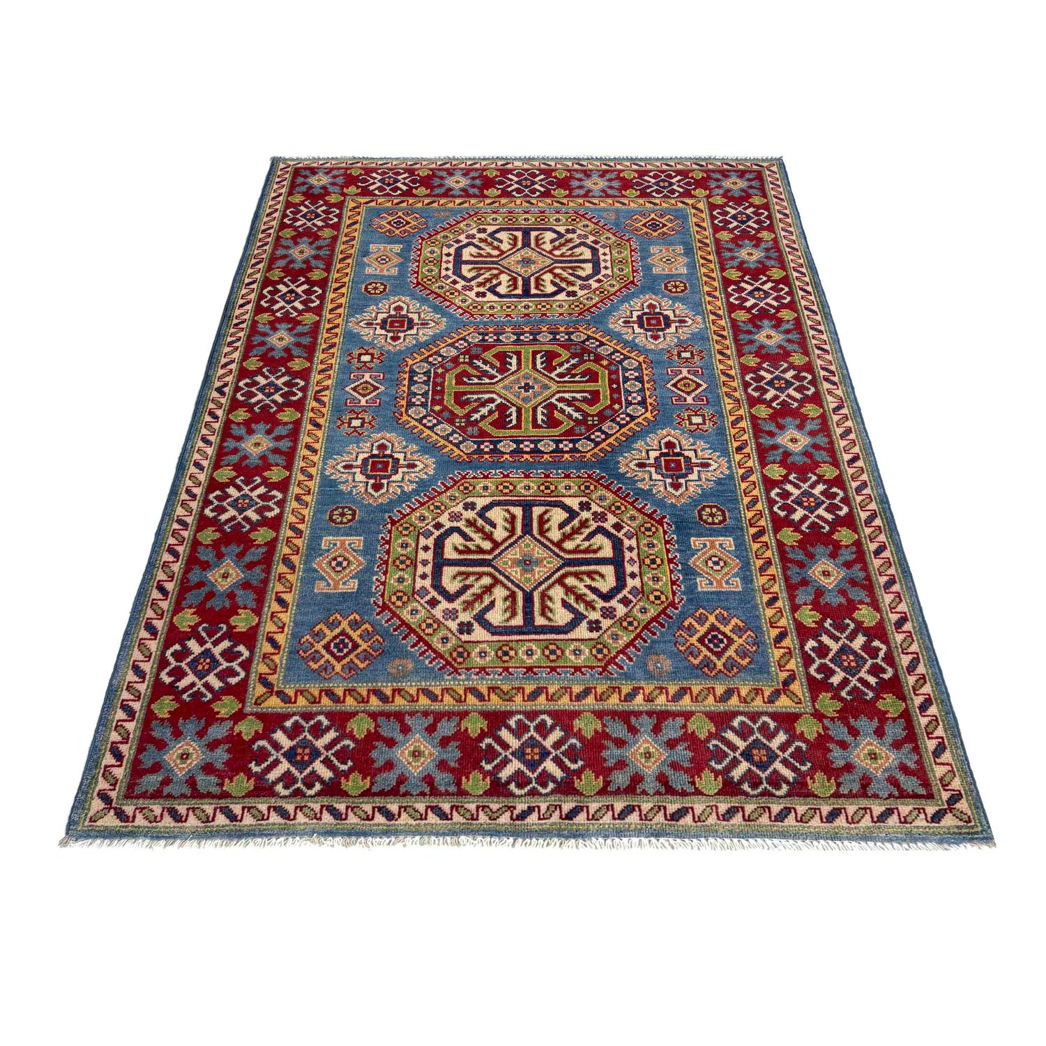 Hand Knotted Kazak Rug 4' 0" x 6' 0" (ft) - No. R37480