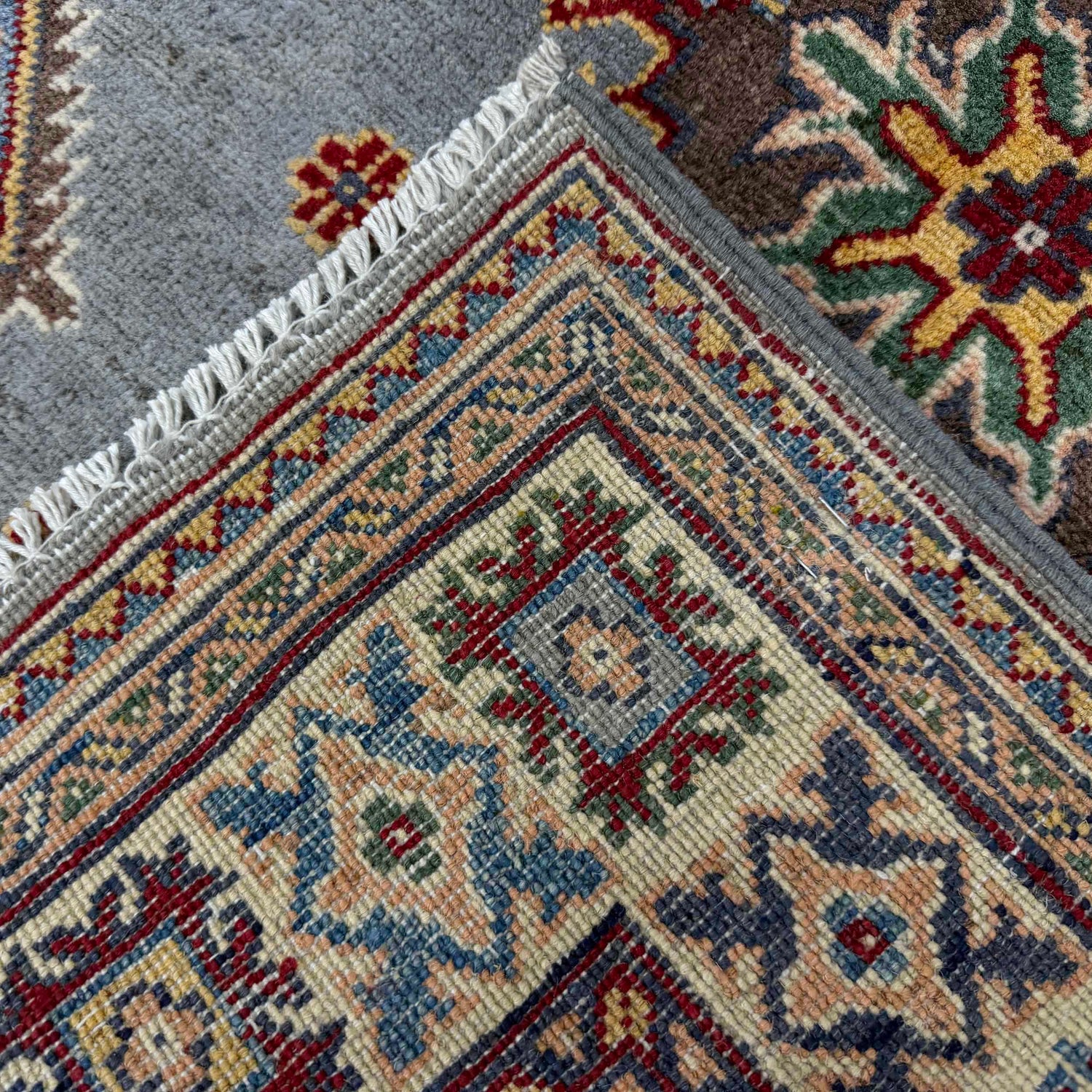 Grey Color Kazak Rug 3' 3" x 4' 9" (ft)- No. R37481