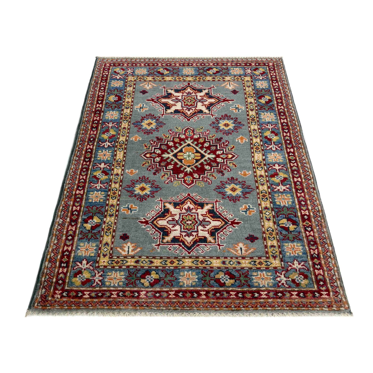 Grey Color Kazak Rug 2' 6" x 3' 11" (ft) - No. R37492