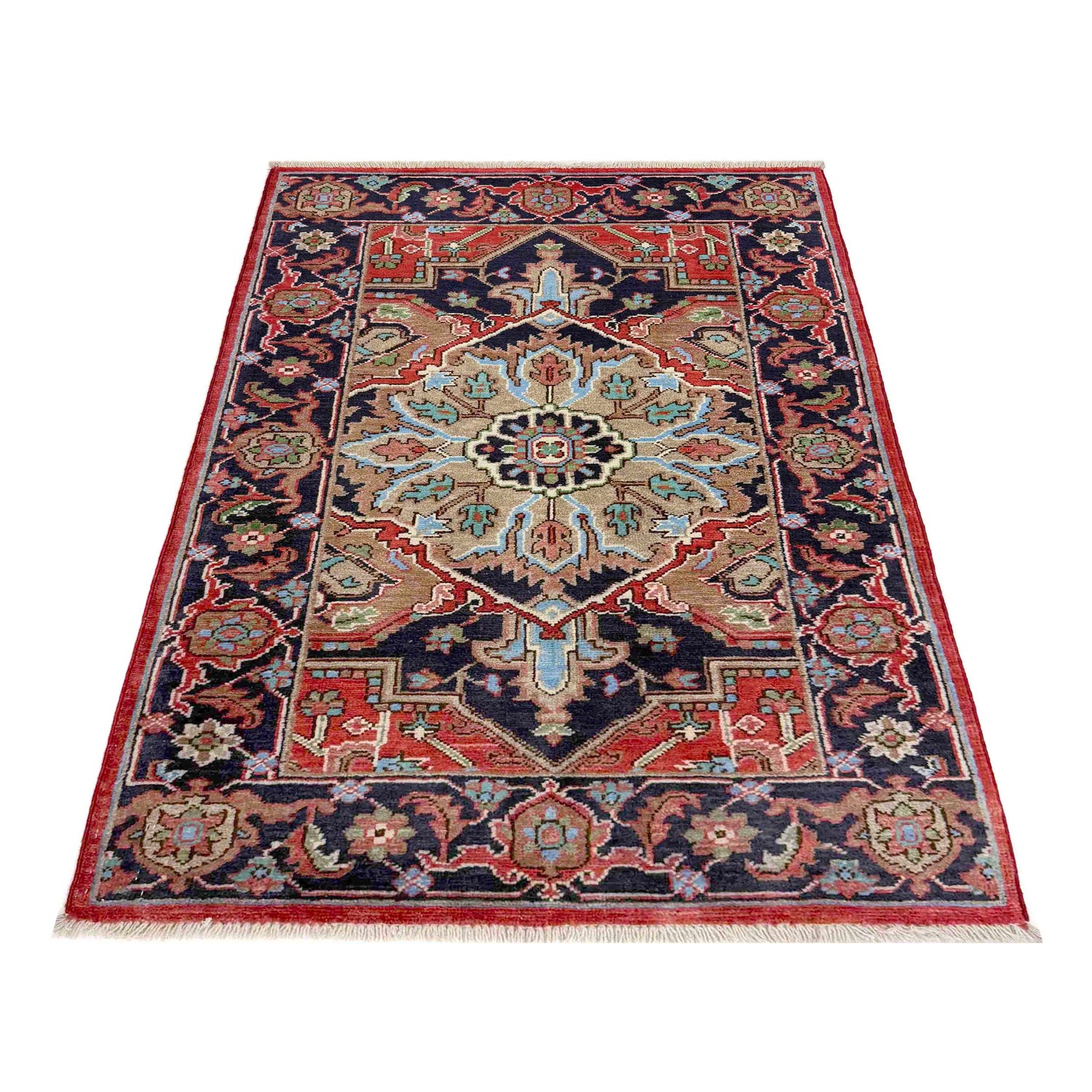Handmade Persian Design Heriz Rug 2' 8" x 4' 2" (ft) - No. R37496