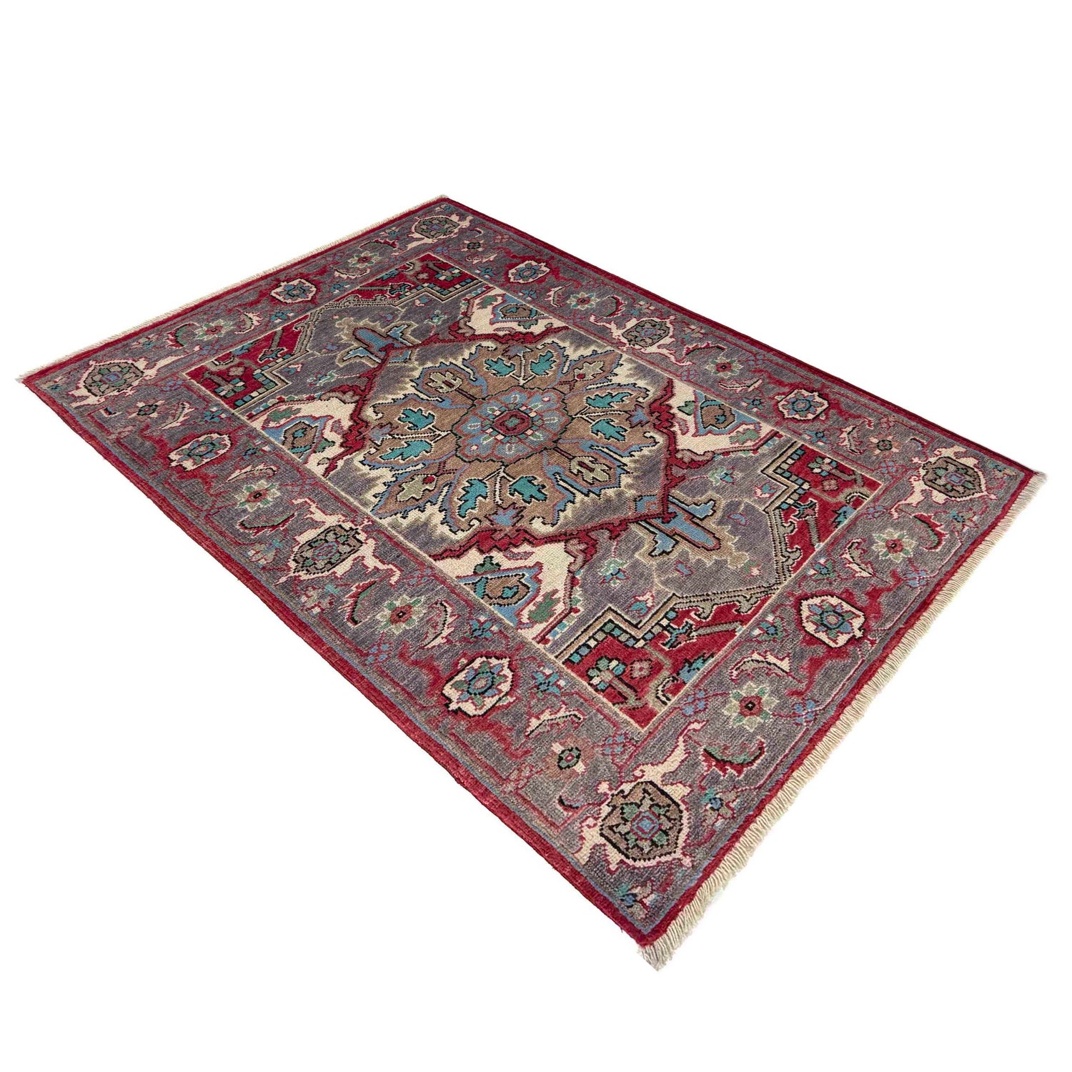 Handmade Persian Design Heriz Rug 2' 7" x 4' 2" (ft) - No. R37498