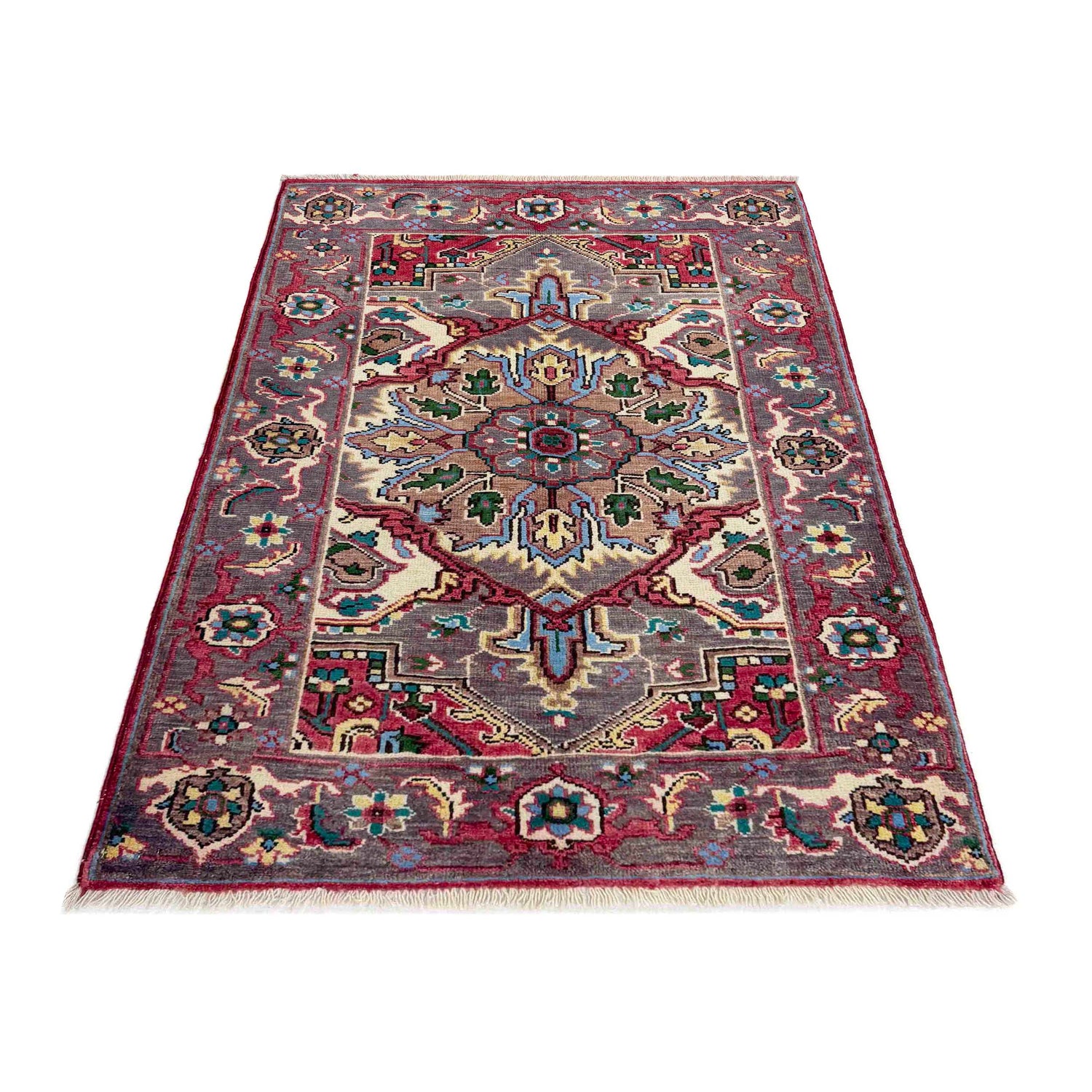 Hand Knotted Persian Design Heriz Rug 2' 8" x 4' 0" (ft) - No. R37499