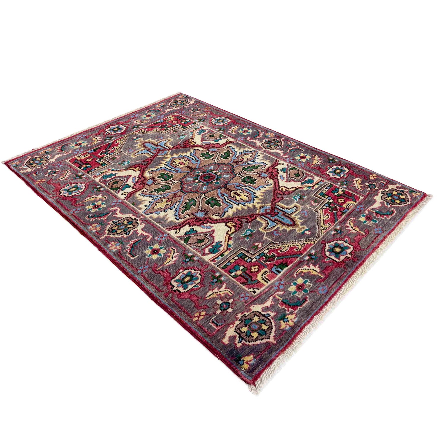 Hand Knotted Persian Design Heriz Rug 2' 8" x 4' 0" (ft) - No. R37499