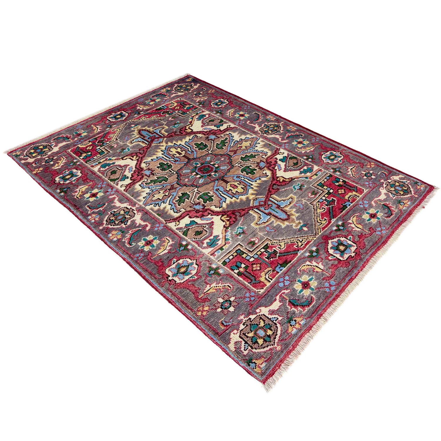 Hand Knotted Persian Design Heriz Rug 2' 8" x 4' 0" (ft) - No. R37499