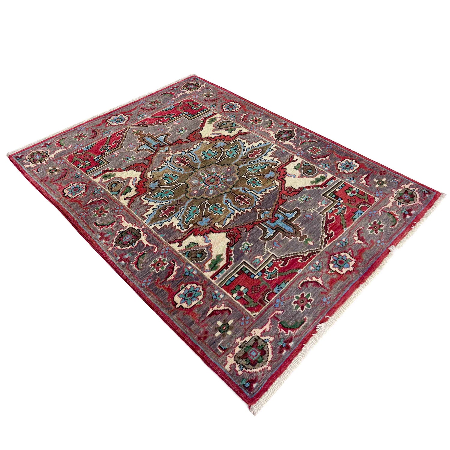 Handmade Persian Design Heriz Rug 2' 7" x 4' 0" (ft) - No. R37500
