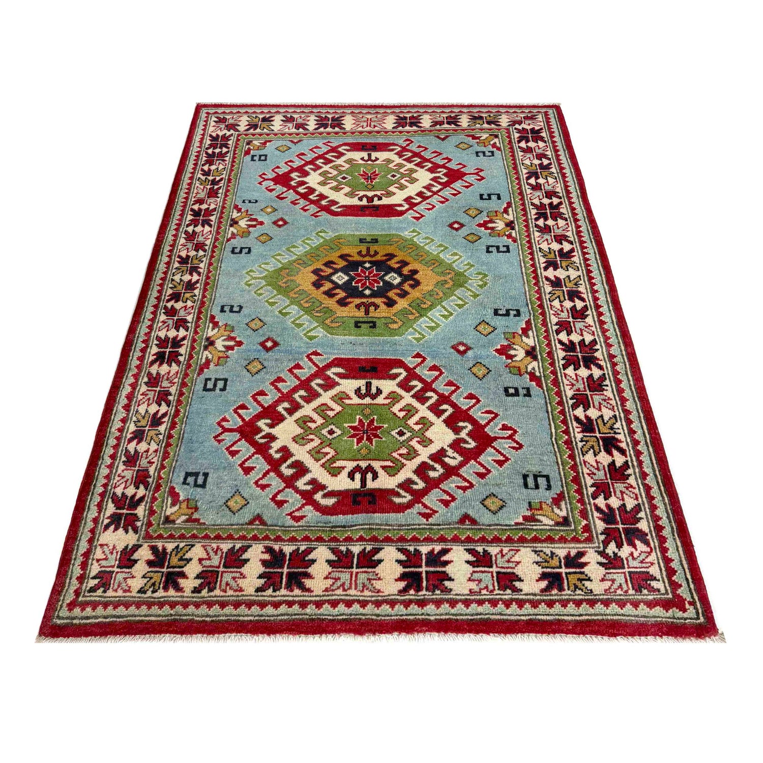 Oriental Kazak Rug 3' 3" x 4' 11" (ft)- No. R37504