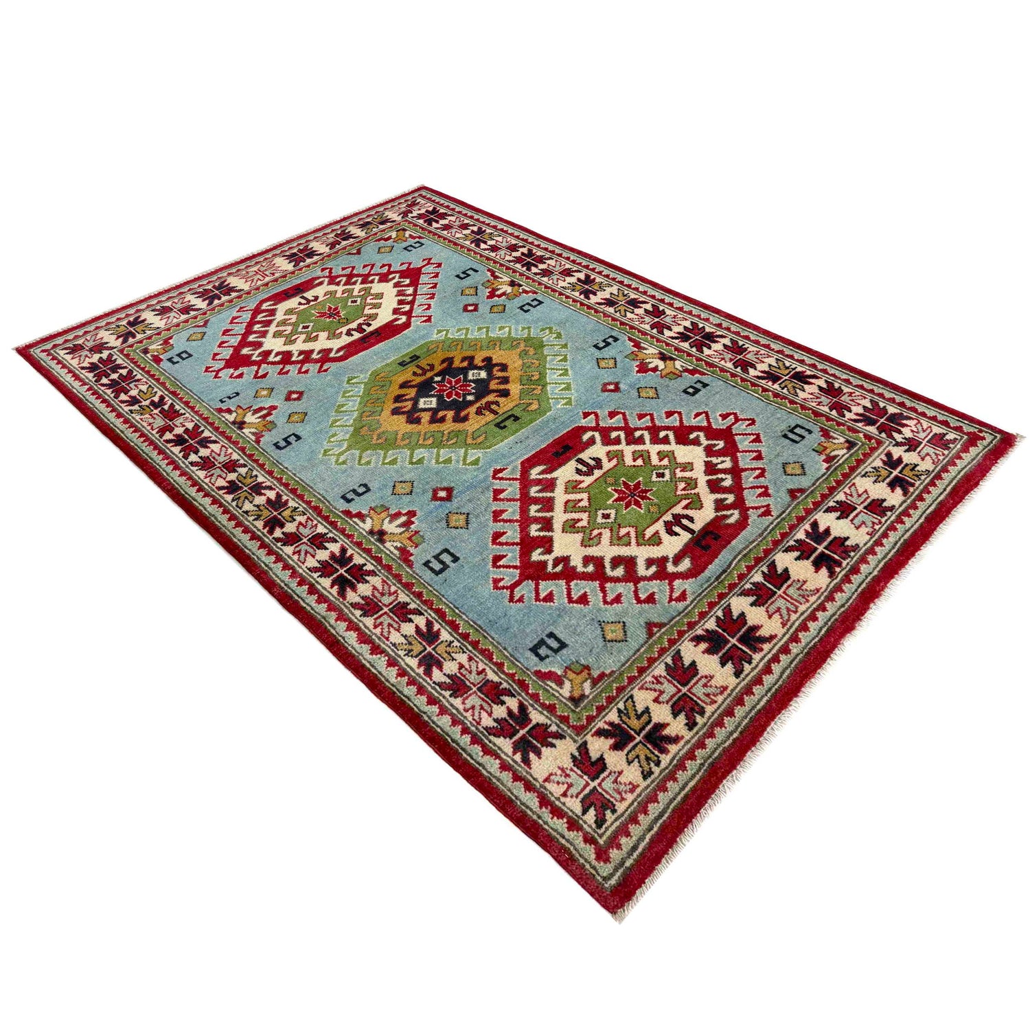 Oriental Kazak Rug 3' 3" x 4' 11" (ft)- No. R37504