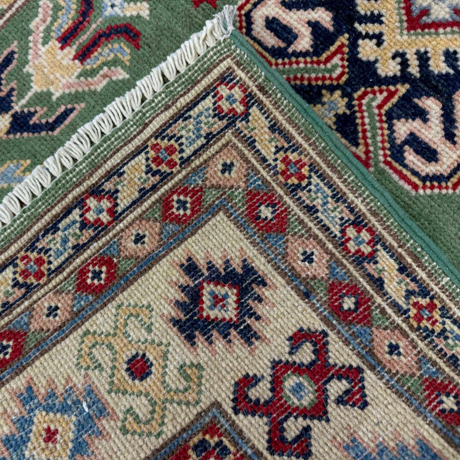 Green Color Kazak Rug 3' 3" x 5' 0" (ft)- No. R37506