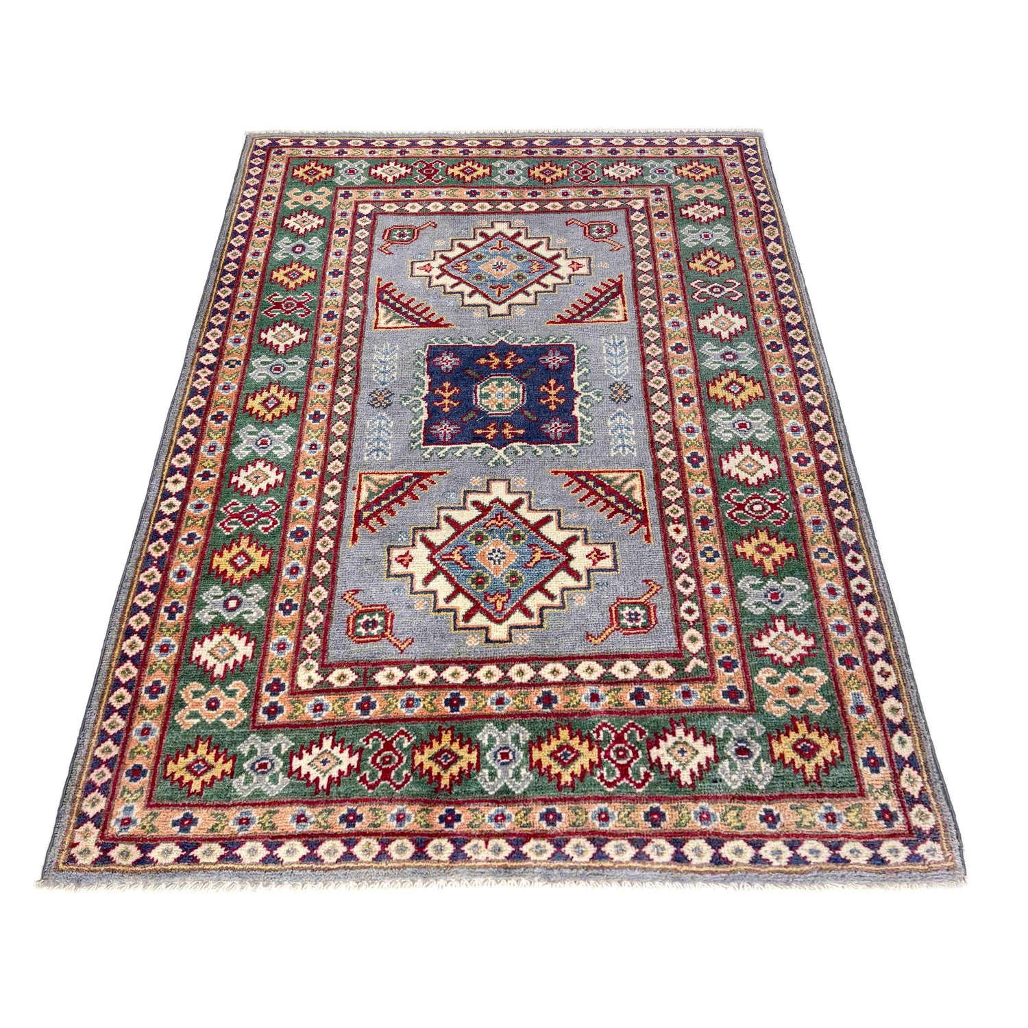 Blue Color Kazak Rug 3' 3" x 4' 10" (ft)- No. R37509
