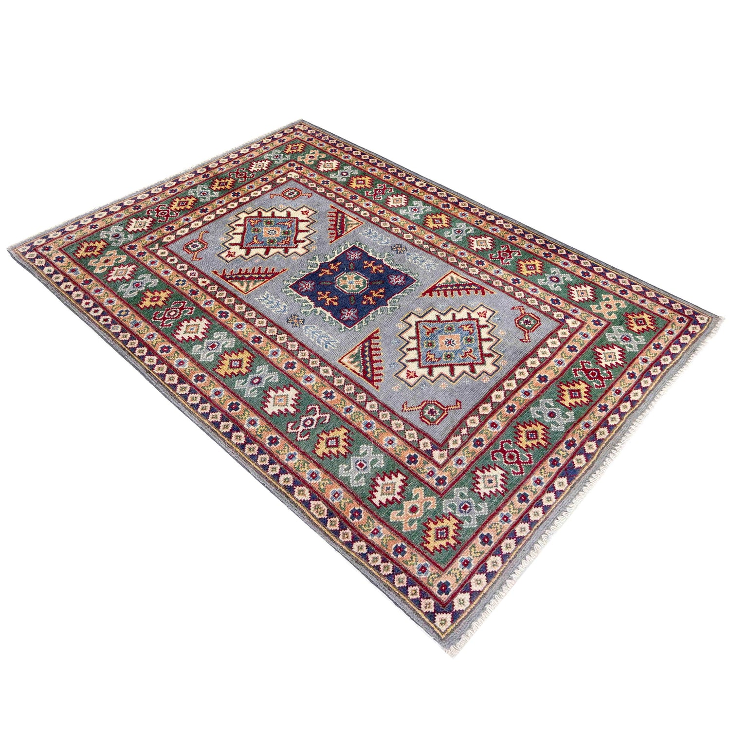 Blue Color Kazak Rug 3' 3" x 4' 10" (ft)- No. R37509