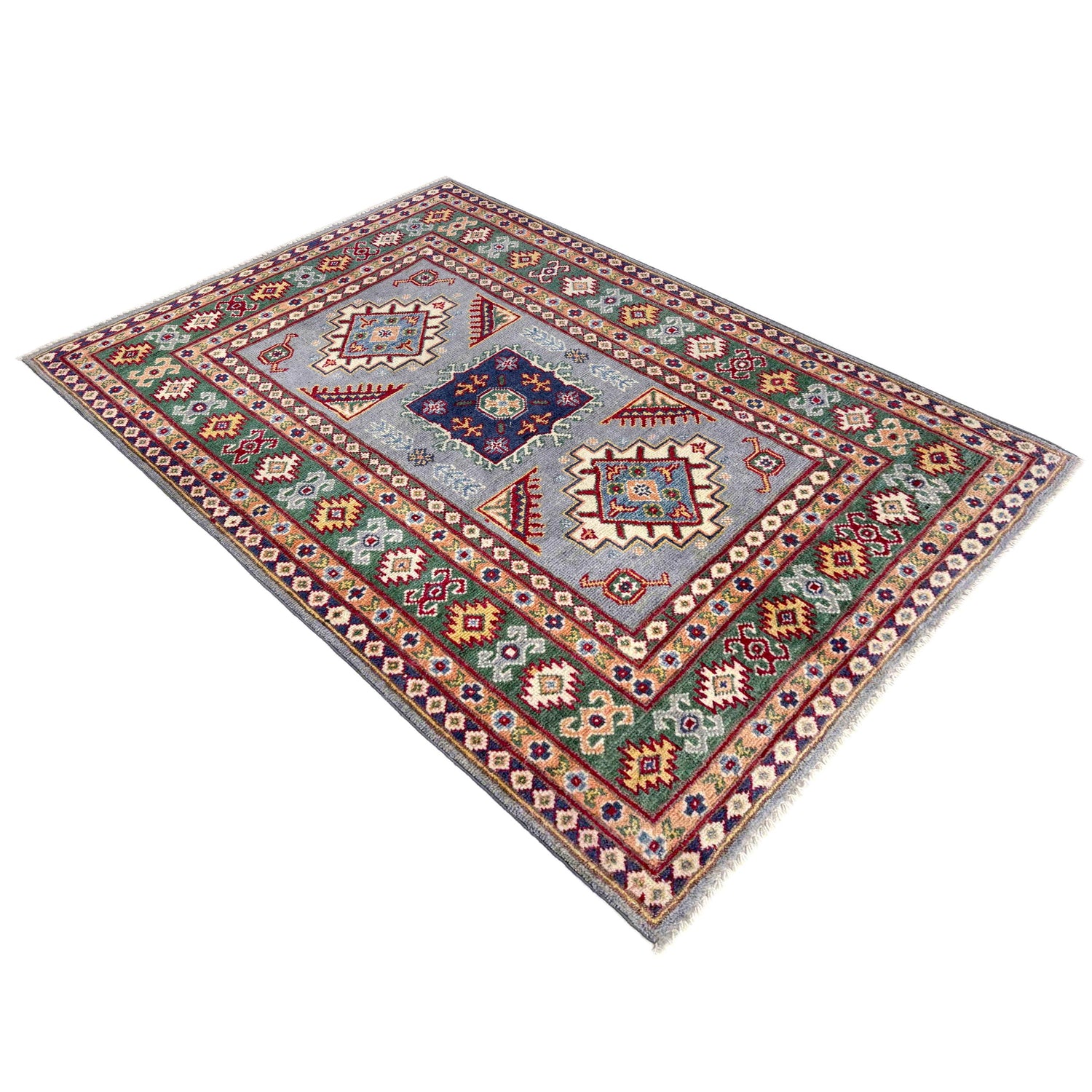 Blue Color Kazak Rug 3' 3" x 4' 10" (ft)- No. R37509