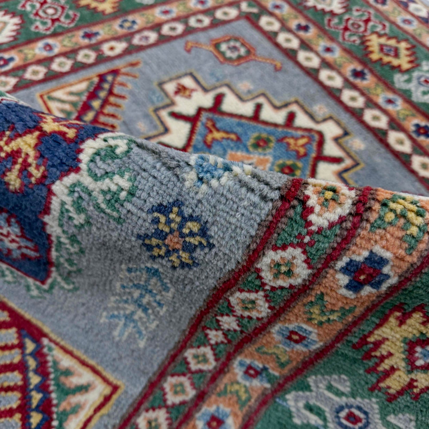 Blue Color Kazak Rug 3' 3" x 4' 10" (ft)- No. R37509