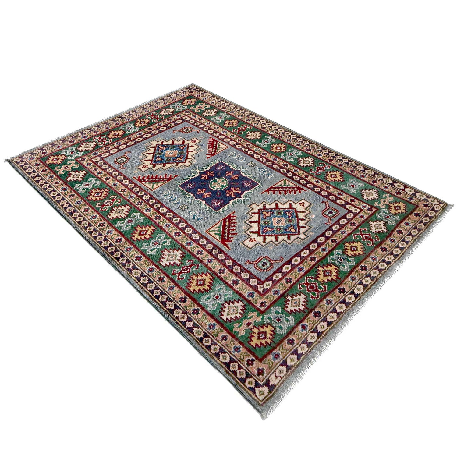 Oriental Kazak Rug 3' 2" x 4' 9" (ft)- No. R37514