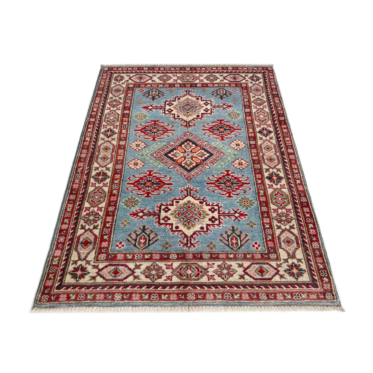 Hand Knotted Kazak Rug 3' 3" x 4' 11" (ft)- No. R37515