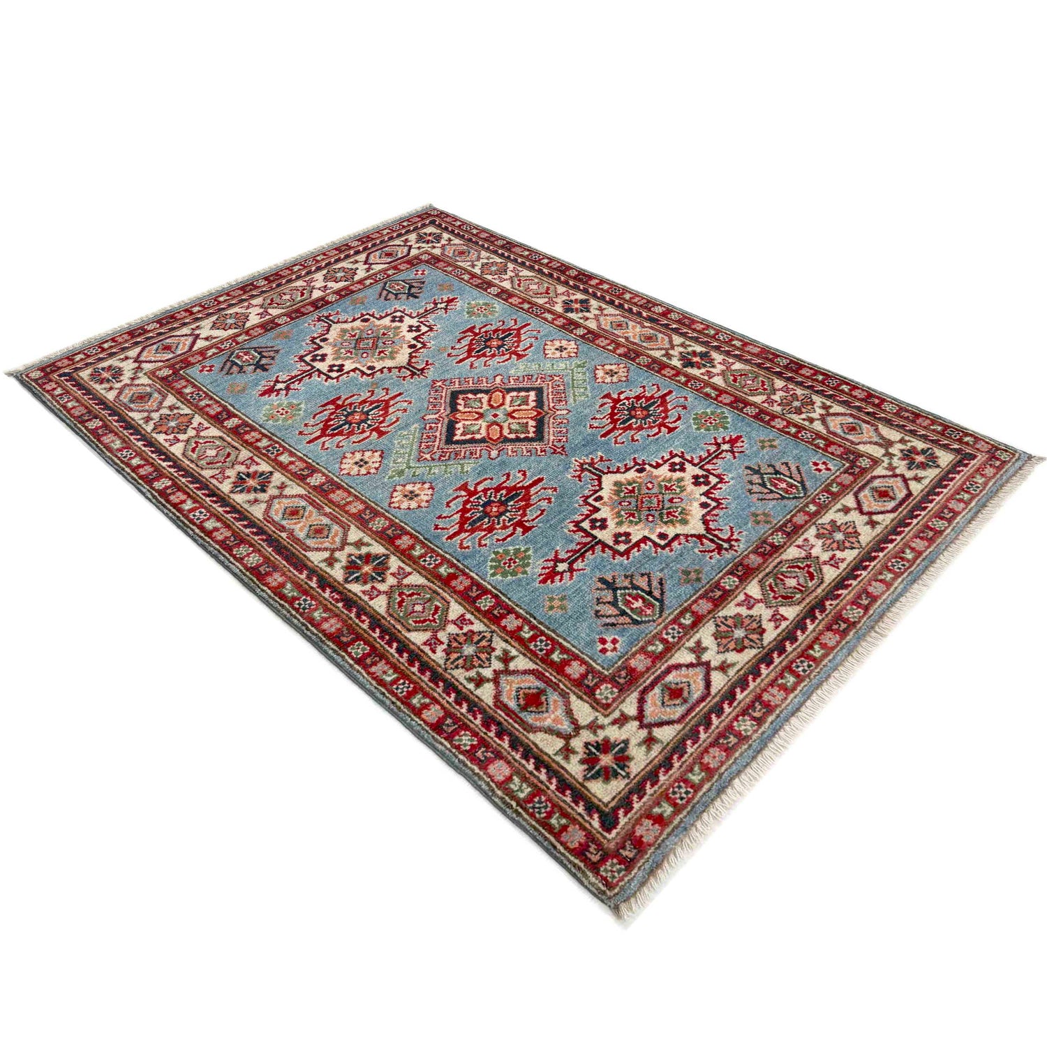 Hand Knotted Kazak Rug 3' 3" x 4' 11" (ft)- No. R37515