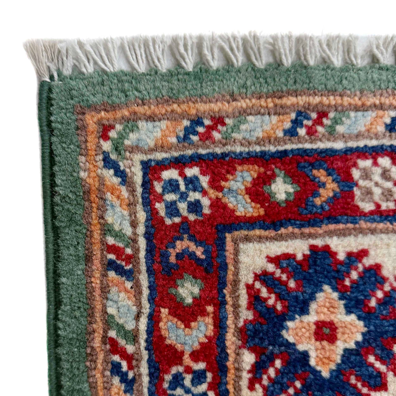Green Color Kazak Rug 3' 2" x 4' 9" (ft)- No. R37516