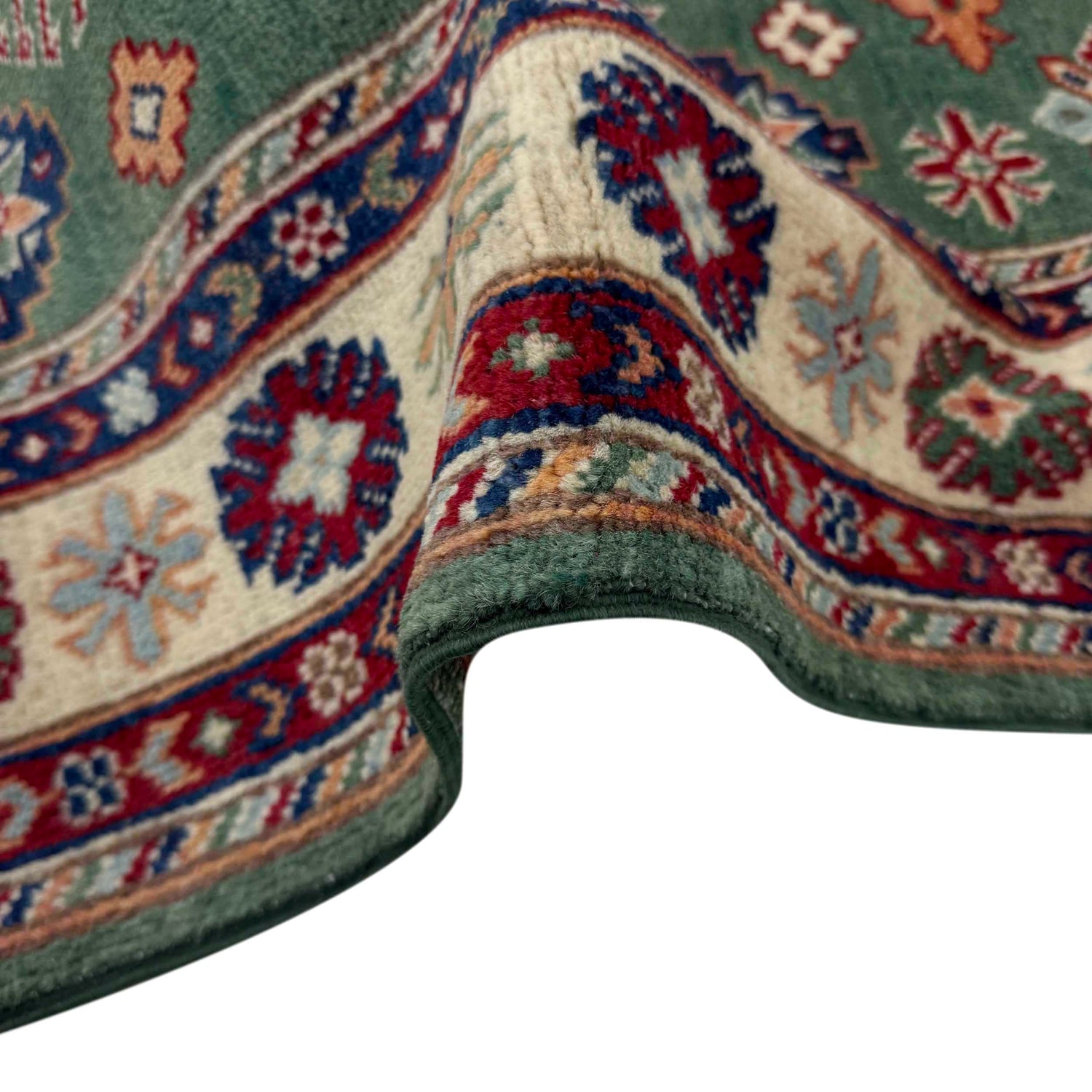 Green Color Kazak Rug 3' 2" x 4' 9" (ft)- No. R37516